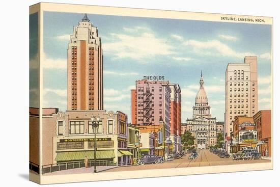 Skyline, Lansing, Michigan-null-Stretched Canvas