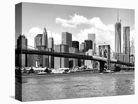 Skyline of NYC with One World Trade Center and East River, Manhattan and Brooklyn Bridge-Philippe Hugonnard-Premier Image Canvas