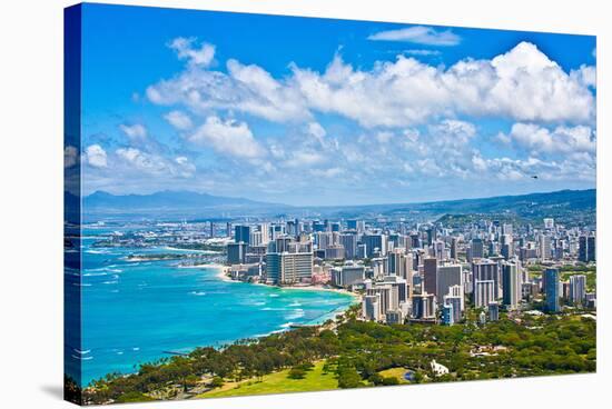 Skyline of Oahu Hawaii-null-Stretched Canvas