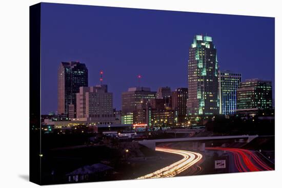 Skyline of Raleigh, NC at night-null-Premier Image Canvas