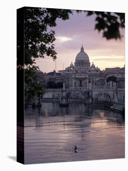 Skyline of St. Peter's from Ponte Umberto, Rome, Lazio, Italy-Adam Woolfitt-Premier Image Canvas