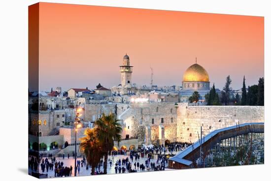 Skyline of the Old City at He Western Wall and Temple Mount in Jerusalem, Israel.-ESB Professional-Premier Image Canvas