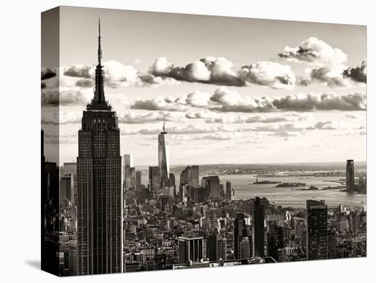 Skyline with the Empire State Building and the One World Trade Center, Manhattan, NYC, Sepia Light-Philippe Hugonnard-Premier Image Canvas