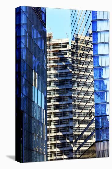 Skyscraper Apartments Glass Buildings Abstract Blue Reflection New York City, Ny-William Perry-Premier Image Canvas