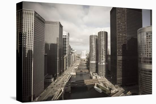 Skyscrapers Along the Chicago River, Chicago, Illinois, United States of America, North America-Amanda Hall-Premier Image Canvas