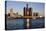 Skyscrapers by the water in Detroit-null-Premier Image Canvas