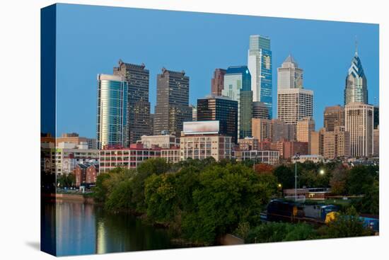 Skyscrapers in a City, Delaware River, Philadelphia, Pennsylvania, Usa-null-Stretched Canvas