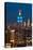 Skyscrapers Lit Up at Night in a City, Empire State Building, Manhattan, New York City-null-Stretched Canvas