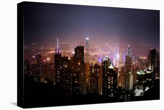 Skyscrapers of Wan Chai at Night, Hong Kong, China, Asia-Andy Brandl-Premier Image Canvas