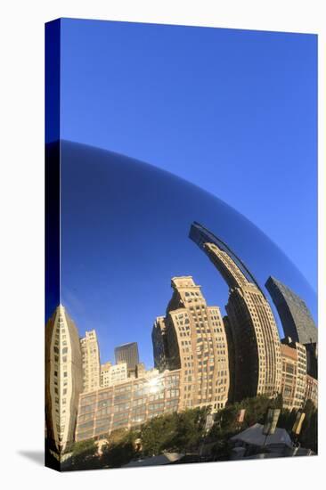 Skyscrapers Reflecting in the Cloud Gate Sculpture, Millennium Park, Chicago, Illinois, USA-Amanda Hall-Premier Image Canvas