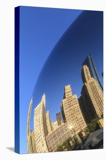 Skyscrapers Reflecting in the Cloud Gate Steel Sculpture, Millennium Park, Chicago, Illinois, USA-Amanda Hall-Premier Image Canvas