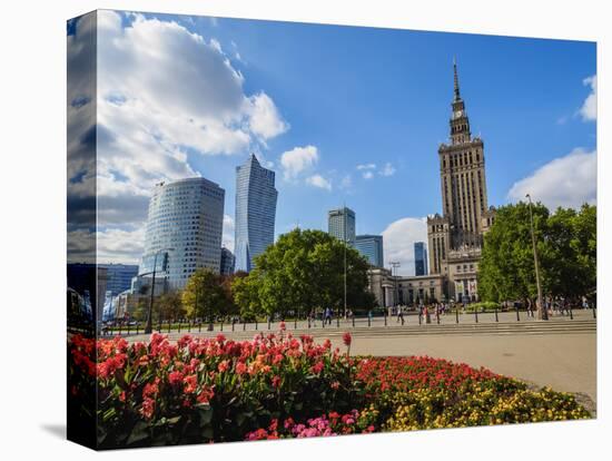 Skyscrapers with Palace of Culture and Science, City Centre, Warsaw, Masovian Voivodeship, Poland,-Karol Kozlowski-Premier Image Canvas