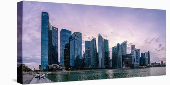 Skyscrapes line Marina Bay at dusk, Singapore, Southeast Asia, Asia-Logan Brown-Premier Image Canvas