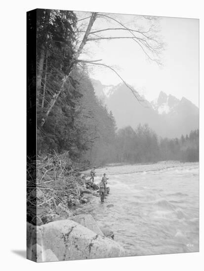 Skyskomish River Fishing, 1906-Asahel Curtis-Premier Image Canvas