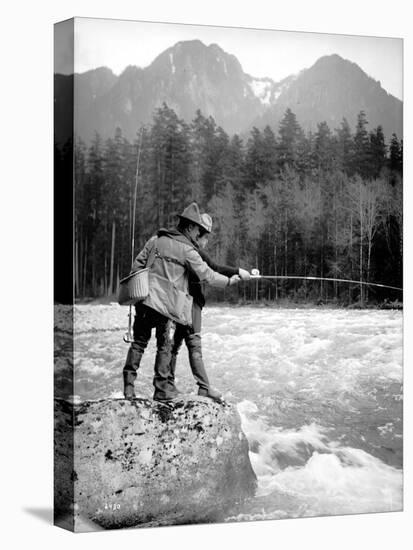 Skyskomish River Fishing, 1906-Asahel Curtis-Premier Image Canvas