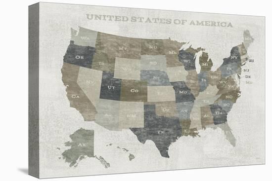 Slate US Map-Sue Schlabach-Stretched Canvas