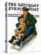 "Sledding with Grandpa," Saturday Evening Post Cover, February 8, 1930-Alan Foster-Premier Image Canvas