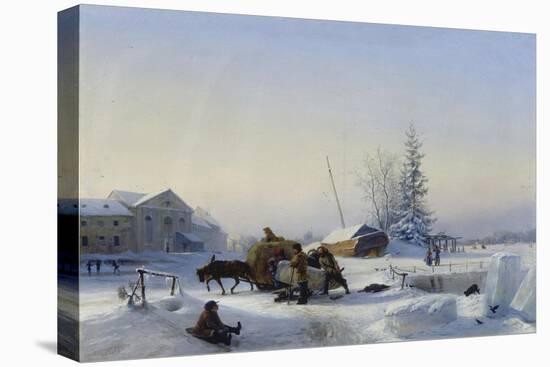 Sledge on Ice (Winter in a Former Wine Village), 1849-Leo Lagorio-Premier Image Canvas