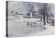 Sledging on a Frozen Pond-Peder Mork Monsted-Premier Image Canvas