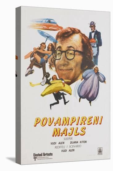 Sleeper, (aka Povampireni Majls), Yugoslavian poster, Woody Allen, 1973-null-Stretched Canvas