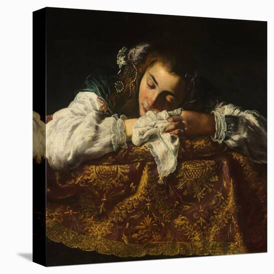 Sleeping Girl - Peinture De Domenico Fetti (1588/90-1623) - 1621-1622 - Oil on Canvas - 67,5X74 - S-Domenico Fetti or Feti-Premier Image Canvas