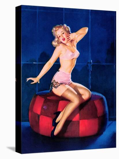 Sleepy-Time Girl Pin-Up c1940s-Gil Elvgren-Stretched Canvas