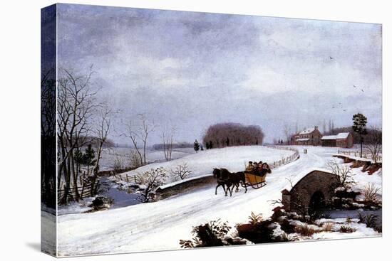 Sleigh in Winter, 1832-Thomas Birch-Premier Image Canvas