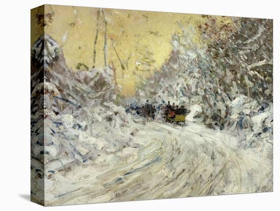 Sleigh Ride in Central Park-Childe Hassam-Premier Image Canvas