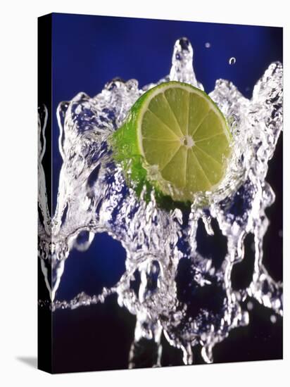 Slice of Lime on Splashing Water-Dirk Olaf Wexel-Premier Image Canvas