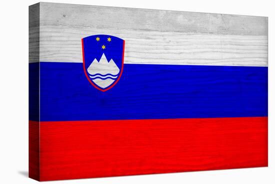 Slovenia Flag Design with Wood Patterning - Flags of the World Series-Philippe Hugonnard-Stretched Canvas