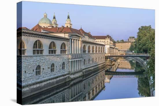 Slovenia, Ljubljana, Ljubljana River and Old Town at Dawn-Rob Tilley-Premier Image Canvas