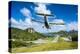 Small airplane landing at the airport of St. Barth (Saint Barthelemy), Lesser Antilles, West Indies-Michael Runkel-Premier Image Canvas