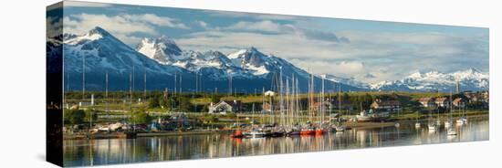 Small Boat Harbor and Snow Capped Mountains around Ushuaia, Tierra Del Fuego Province, Argentina-null-Premier Image Canvas