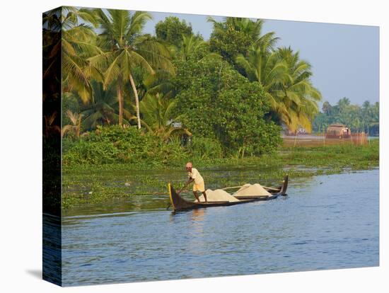 Small Boat on the Backwaters, Allepey, Kerala, India, Asia-Tuul-Premier Image Canvas