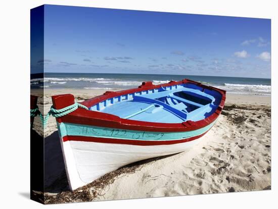 Small Boat on Tourist Beach the Mediterranean Sea, Djerba Island, Tunisia, North Africa, Africa-Dallas & John Heaton-Premier Image Canvas