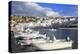 Small boats in harbour, whitewashed Mykonos Town (Chora) with windmills on hillside, Mykonos, Cycla-Eleanor Scriven-Premier Image Canvas