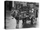 Small Boy Waits Patiently on a Donkey Cart in the Market Place at Kildare Co Kildare Ireland-null-Premier Image Canvas