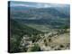 Small Farm in Foreground and Vjosa Valley Beyond, Albania-David Poole-Premier Image Canvas