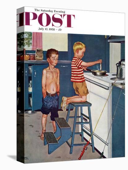 "Small Fry" Saturday Evening Post Cover, July 12, 1958-Amos Sewell-Premier Image Canvas