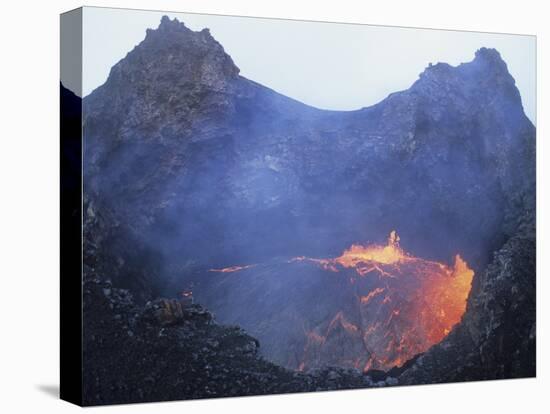 Small Lava Lake in Pit Crater, Pu'u O'o Cone, Kilauea Volcano, Big Island, Hawaii-Stocktrek Images-Premier Image Canvas