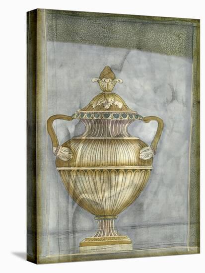 Small Urn and Damask II-Jennifer Goldberger-Stretched Canvas