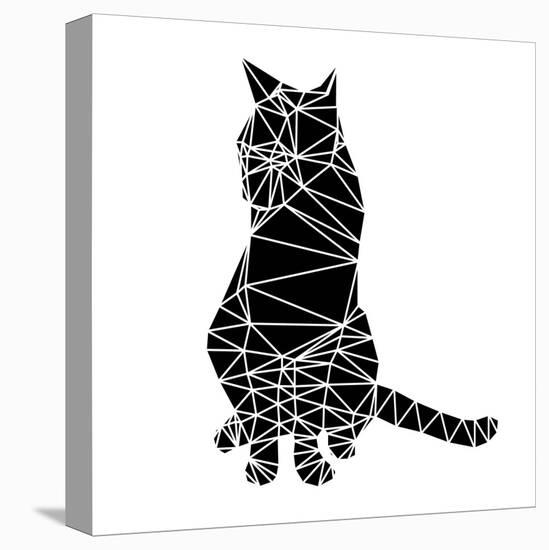 Smart Black Cat Polygon-Lisa Kroll-Stretched Canvas