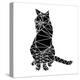 Smart Black Cat Polygon-Lisa Kroll-Stretched Canvas