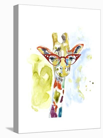 Smarty-Pants Giraffe-Jennifer Goldberger-Stretched Canvas