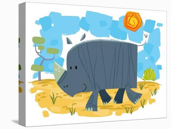 Smiling rhinoceros-Harry Briggs-Premier Image Canvas