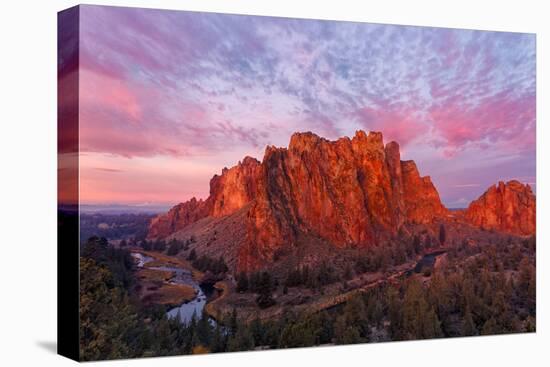 Smith Rock State Park at sunrise, Oregon. Famous for rock climbing.-Adam Jones-Premier Image Canvas