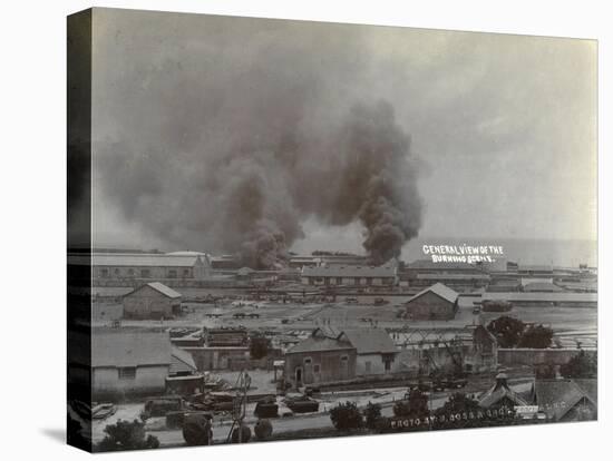 Smoke from Shelled Fuel Tanks in Madras-null-Stretched Canvas