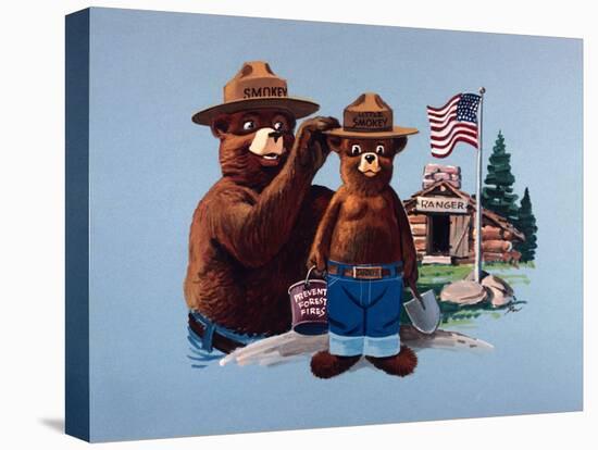Smokey the Bear and Little Smokey-null-Premier Image Canvas