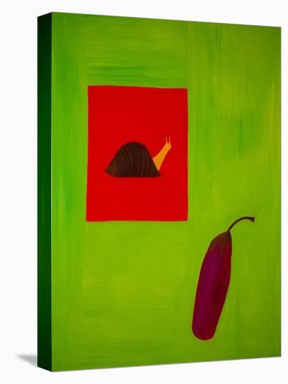 Snail and aubergine,1998,(oil on linen)-Cristina Rodriguez-Premier Image Canvas
