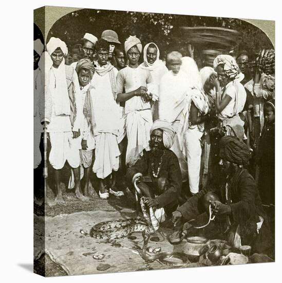 Snake Charmer, Calcutta, India, C1900s-Underwood & Underwood-Premier Image Canvas